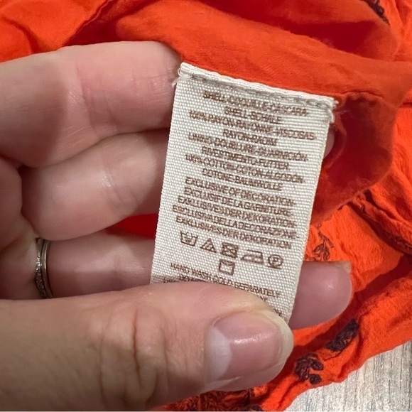 Free People Austin Embroidered Bohemian Mini Dress Red Orange - Picture 11 of 12